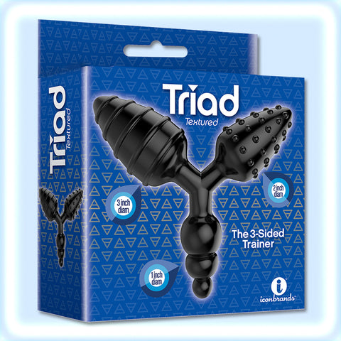 THE 9's, TRIAD 3-WAY BUTT PLUG, Textured #IC2695